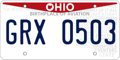OH license plate GRX0503