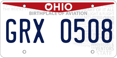 OH license plate GRX0508