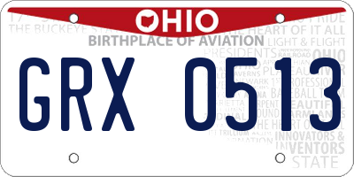 OH license plate GRX0513