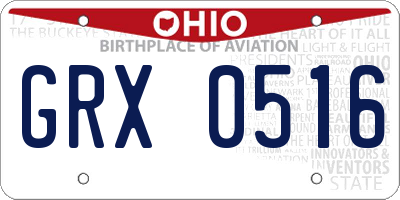 OH license plate GRX0516