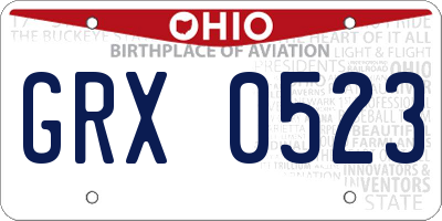 OH license plate GRX0523