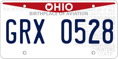 OH license plate GRX0528