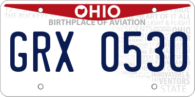 OH license plate GRX0530