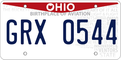 OH license plate GRX0544