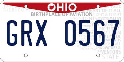 OH license plate GRX0567