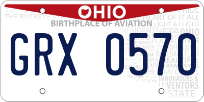 OH license plate GRX0570