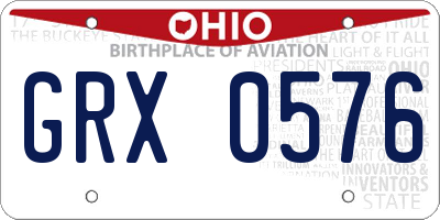 OH license plate GRX0576