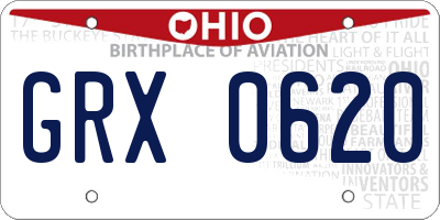 OH license plate GRX0620