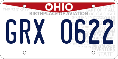 OH license plate GRX0622