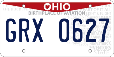 OH license plate GRX0627