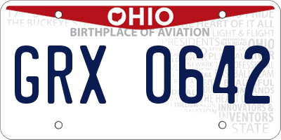 OH license plate GRX0642