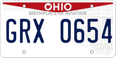 OH license plate GRX0654