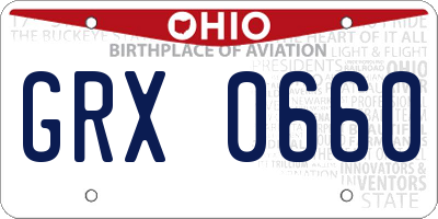 OH license plate GRX0660