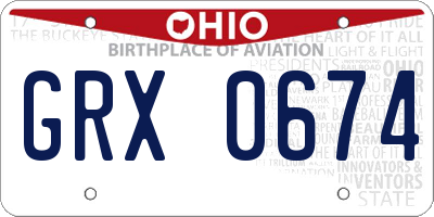 OH license plate GRX0674