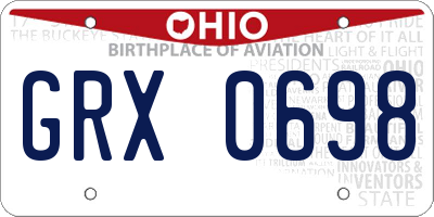 OH license plate GRX0698