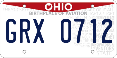 OH license plate GRX0712