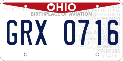 OH license plate GRX0716