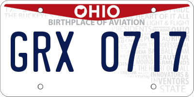 OH license plate GRX0717