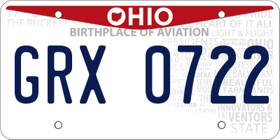 OH license plate GRX0722