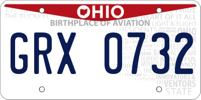 OH license plate GRX0732
