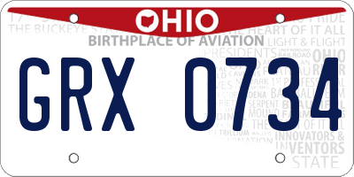 OH license plate GRX0734