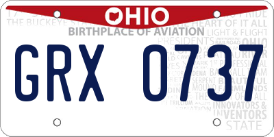OH license plate GRX0737