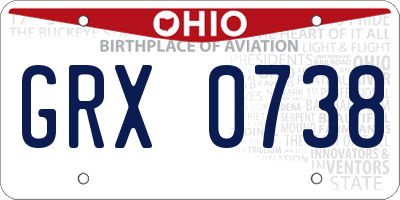 OH license plate GRX0738