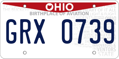 OH license plate GRX0739