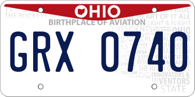 OH license plate GRX0740