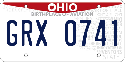 OH license plate GRX0741