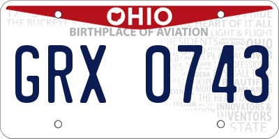 OH license plate GRX0743