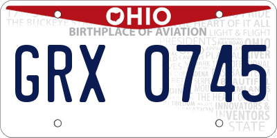 OH license plate GRX0745