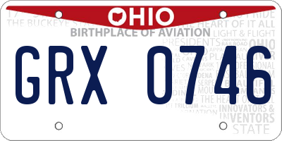 OH license plate GRX0746