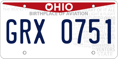 OH license plate GRX0751