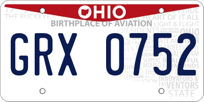 OH license plate GRX0752