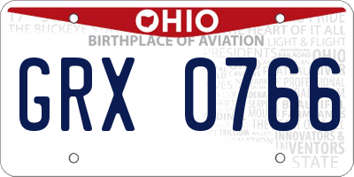 OH license plate GRX0766