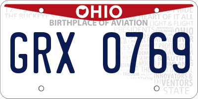 OH license plate GRX0769