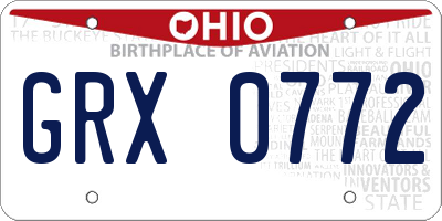 OH license plate GRX0772