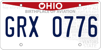 OH license plate GRX0776