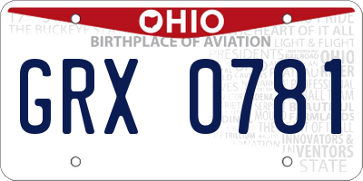 OH license plate GRX0781
