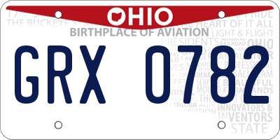 OH license plate GRX0782