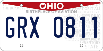 OH license plate GRX0811