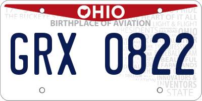 OH license plate GRX0822