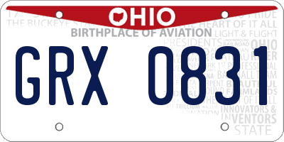 OH license plate GRX0831