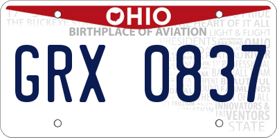 OH license plate GRX0837