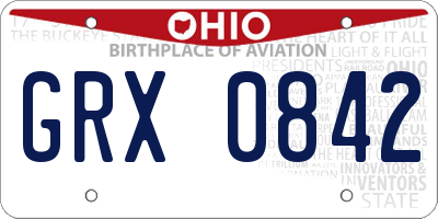 OH license plate GRX0842