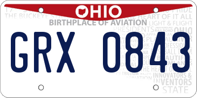 OH license plate GRX0843