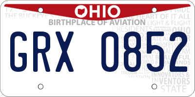 OH license plate GRX0852