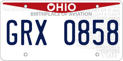OH license plate GRX0858