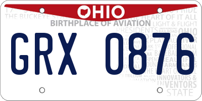 OH license plate GRX0876